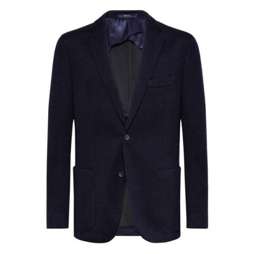 Wollen Jersey Blazer Stijl Bari Boggi Milano , Blue , Heren