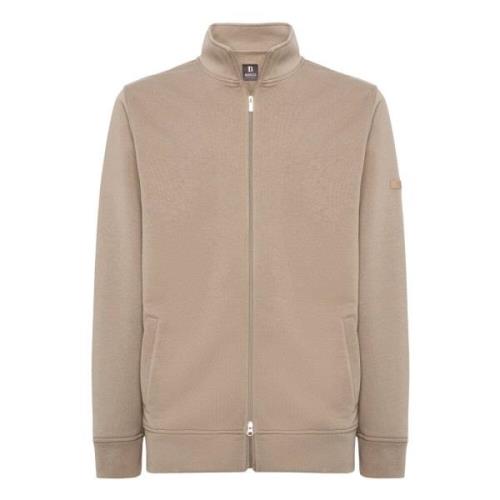 Katoenmix Volledige Ritssluiting Sweater Boggi Milano , Beige , Heren