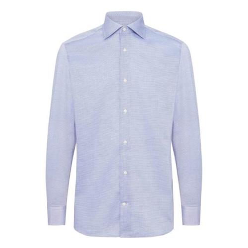 Dobby Micro Fancy Windsor Kraag Shirt Slim Fit Boggi Milano , Blue , H...