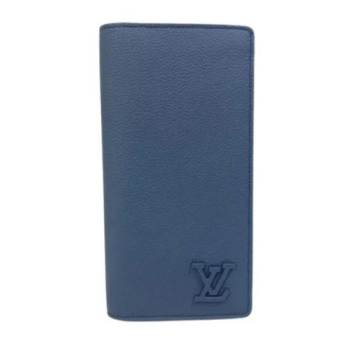 Pre-owned Leather wallets Louis Vuitton Vintage , Blue , Heren