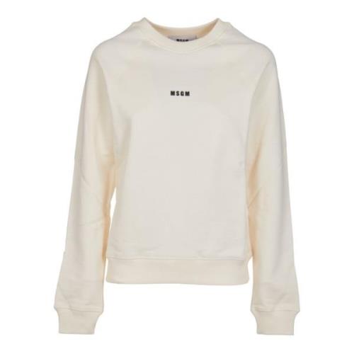 Beige Crewneck Sweater Elegant Comfort Msgm , Beige , Dames