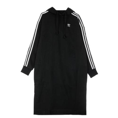 Zwarte Hoodie Jurk Lange Mouw Adidas , Black , Dames