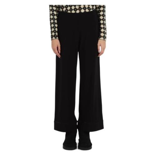 Wijde Pijp Jersey Broek Maliparmi , Black , Dames