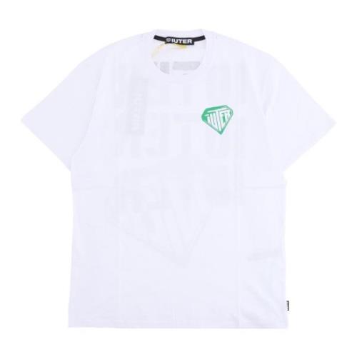 Witte Stencil Tee Heren T-shirt Iuter , White , Heren