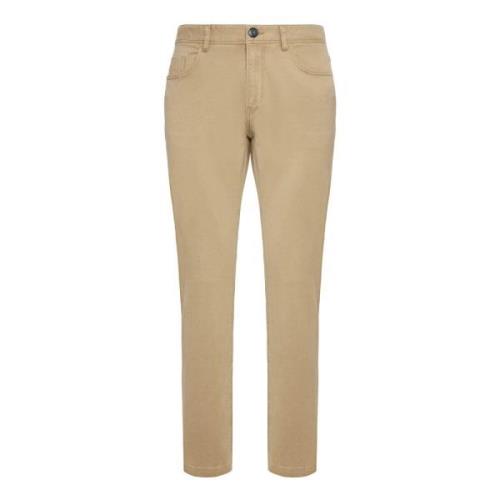 Katoen Stretch 5 Zakken Boggi Milano , Beige , Heren