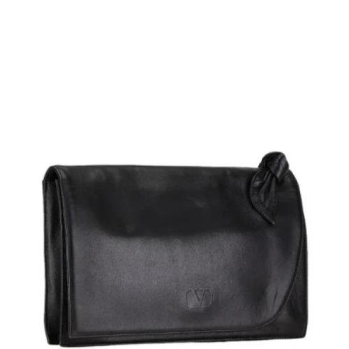 Pre-owned Leather clutches Valentino Vintage , Black , Dames