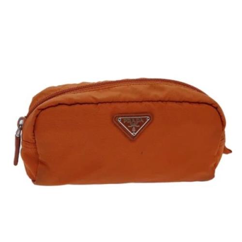 Pre-owned Nylon pouches Prada Vintage , Orange , Dames