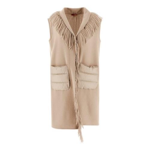 Licht Beige Wollen Vest Herno , Beige , Dames