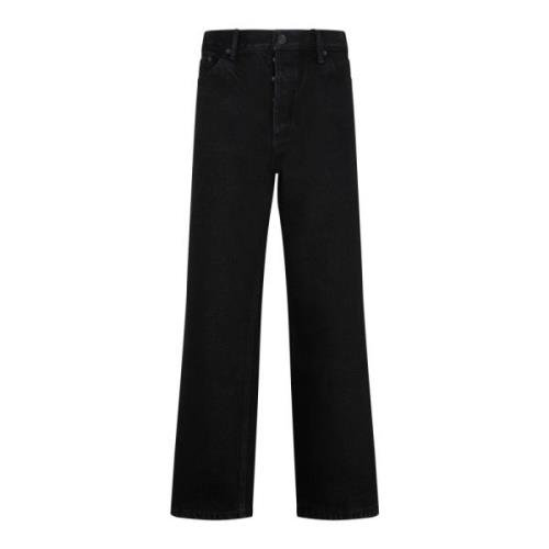 Zwarte Katoenen Enkel Jeans Balenciaga , Black , Dames