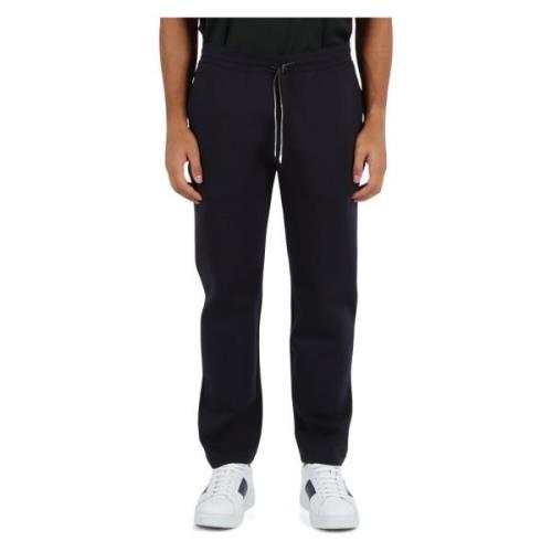 Katoenen sportieve broek met logopatch Emporio Armani , Blue , Heren