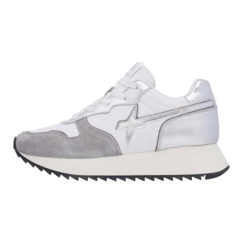 Suede and technical fabric sneakers Jet-W. W6Yz , White , Dames