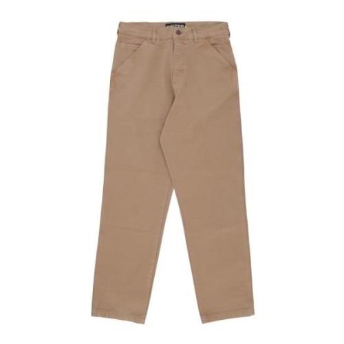 Canvas Katoen Casual Chinos Broek Iuter , Beige , Heren