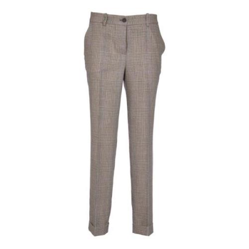 Beige Geruite Rechte Broek P.a.r.o.s.h. , Beige , Dames