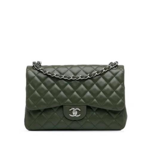 Pre-owned Leather shoulder-bags Chanel Vintage , Green , Dames