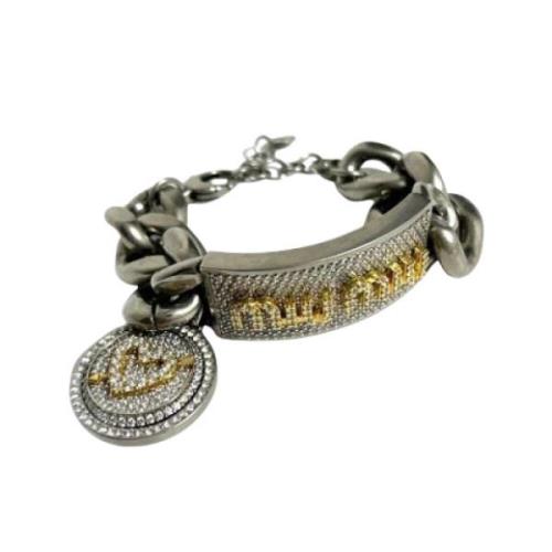 Pre-owned Metal bracelets Miu Miu Pre-owned , Gray , Dames