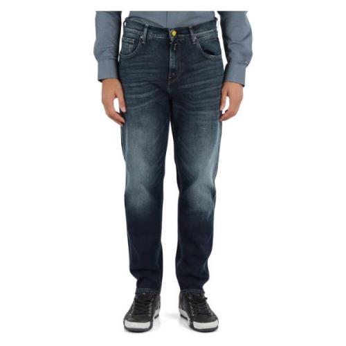 Relaxed Tapered Fit Jeans met Vijf Zakken Replay , Blue , Heren