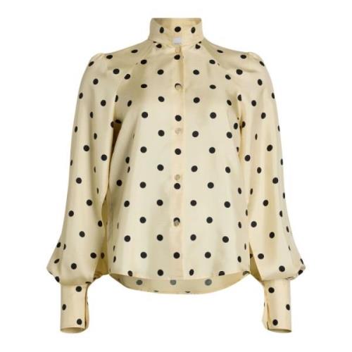 Zijden blouse met polkadots Patou , White , Dames