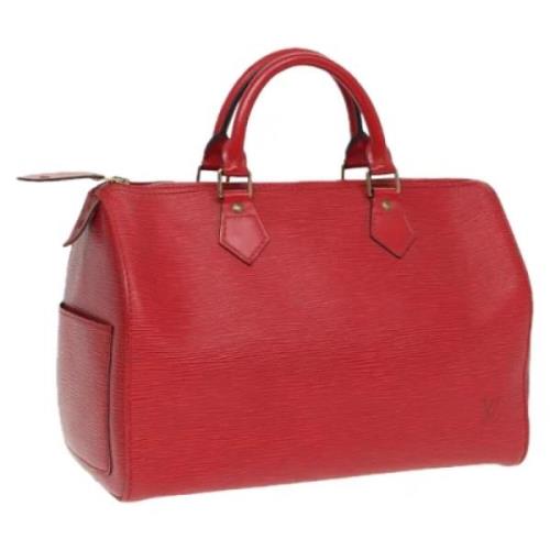 Pre-owned Leather handbags Louis Vuitton Vintage , Red , Dames