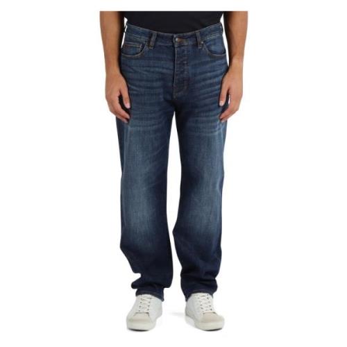 Relaxed Straight Jeans met Vijf Zakken Armani Exchange , Blue , Heren