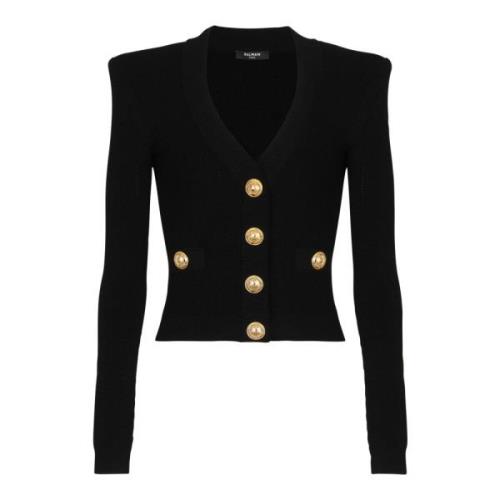 Geknipte gebreide vest Balmain , Black , Dames