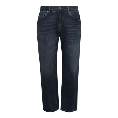 Donkerblauwe Straight Leg Jeans Dolce & Gabbana , Blue , Heren