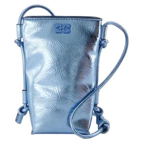 Leather shoulder-bags Ganni , Blue , Dames