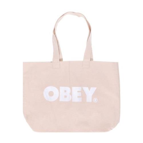 Canvas Tote Tas Natuur/Wit Obey , Pink , Dames