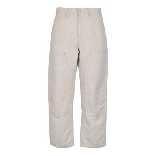 Beige Straight Broek Double Knee Carhartt Wip , Beige , Heren