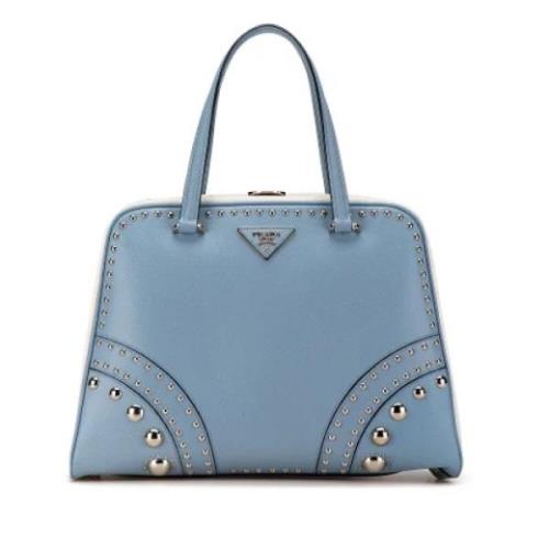 Pre-owned Leather handbags Prada Vintage , Blue , Dames