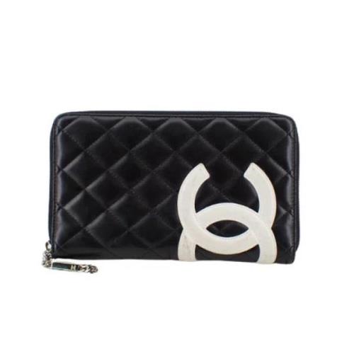 Pre-owned Leather wallets Chanel Vintage , Black , Dames