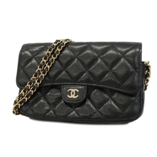 Pre-owned Leather chanel-bags Chanel Vintage , Black , Dames