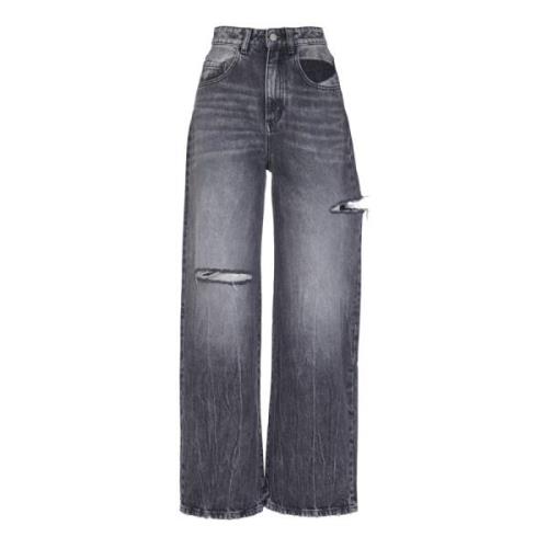 Grijze Wijde Pijp Jeans Icon Denim , Gray , Dames