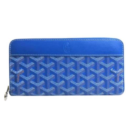 Pre-owned Leather wallets Goyard Vintage , Blue , Dames