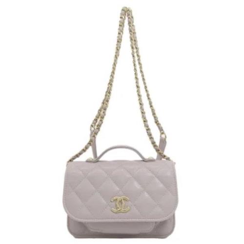 Pre-owned Leather chanel-bags Chanel Vintage , Gray , Dames