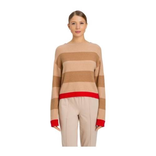 Gestreepte trui met ronde hals voor vrouwen Twinset , Beige , Dames