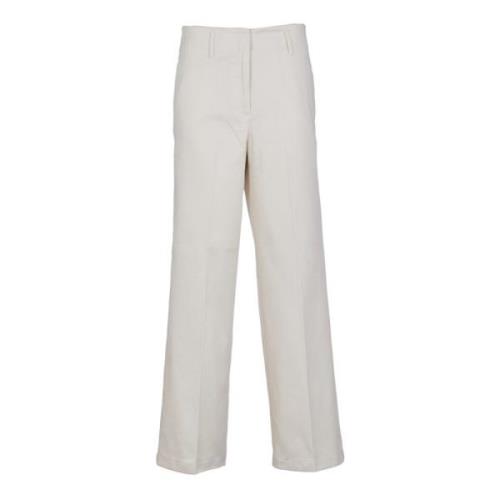 Witte Straight Leg Broek Forte Forte , White , Dames