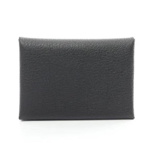 Pre-owned Leather wallets Hermès Vintage , Black , Dames