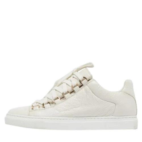 Pre-owned Leather sneakers Balenciaga Vintage , White , Dames