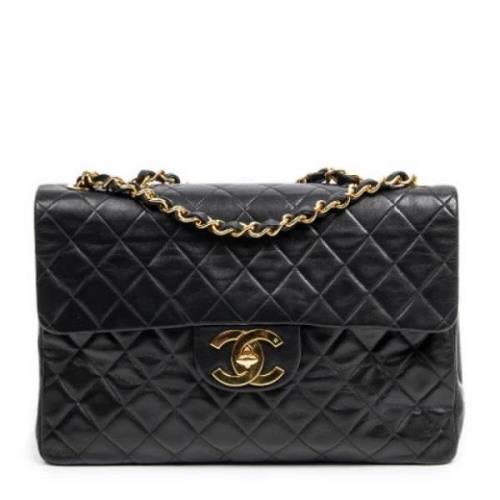 Pre-owned Leather shoulder-bags Chanel Vintage , Black , Dames