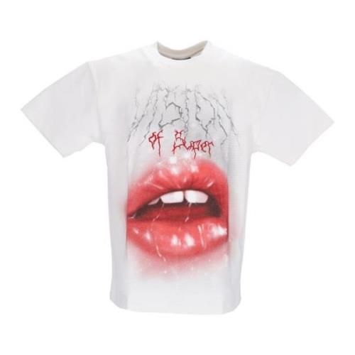 Rock Mouth Print Tee White T-Shirt Vision OF Super , White , Heren