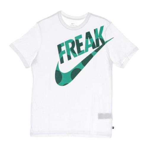 Giannis Freak Print T-Shirt Wit/Groen Nike , White , Heren