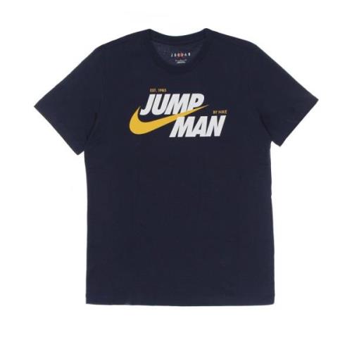 Grafische Crew Neck T-shirt Navy Jordan , Blue , Heren