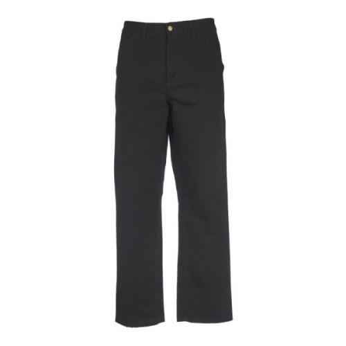 Zwarte Broek met Enkele Knie Carhartt Wip , Black , Heren