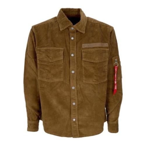 Cord Overshirt Sand Overhemd met Lange Mouwen Alpha Industries , Beige...