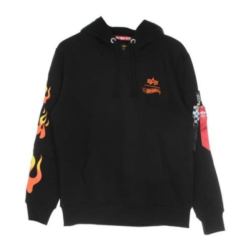 Flame Hoody Hot Wheels Heren Hoodie Alpha Industries , Black , Heren