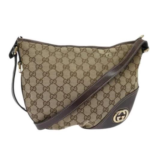 Pre-owned Canvas gucci-bags Gucci Vintage , Beige , Dames