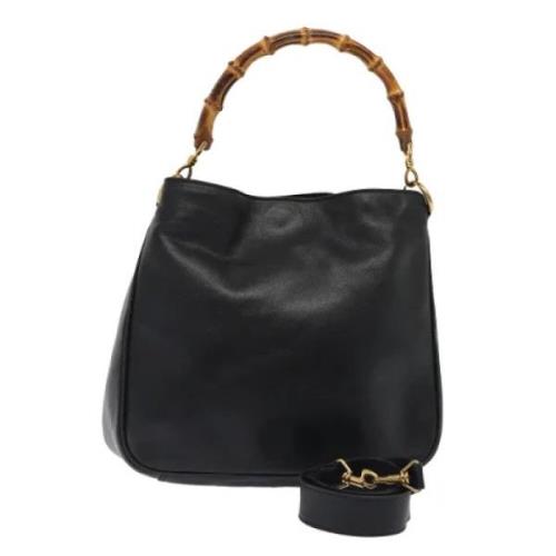 Pre-owned Leather handbags Gucci Vintage , Black , Dames