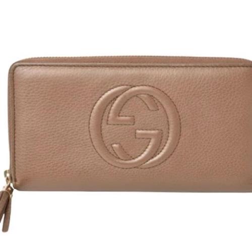 Pre-owned Leather wallets Gucci Vintage , Brown , Dames