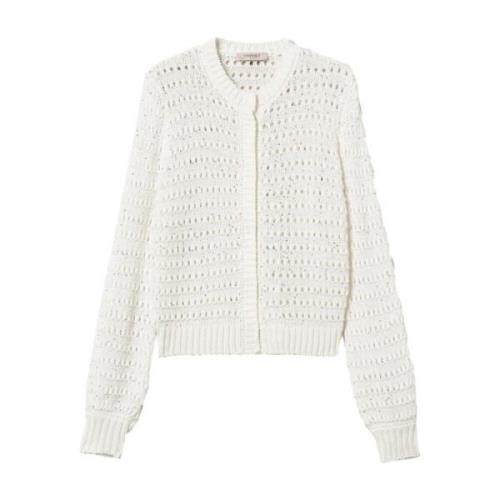 Sneeuwwitte Vest met Pailletten Twinset , White , Dames