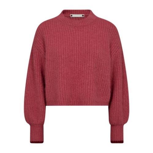 Rib O-Knit Sweater in Magenta Co'Couture , Red , Dames